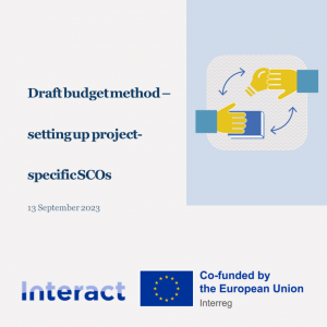 Draft budget and project specific SCOs