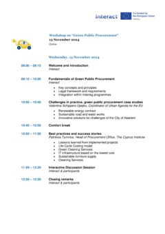 2024-11-13 Agenda workshop on green public procurement