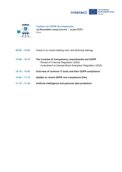 Update on GDPR developments_agenda