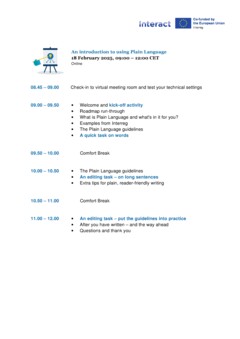 2025-02-18 An introduction to using Plain Language Agenda