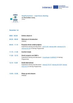20251201 small practices _draft agenda