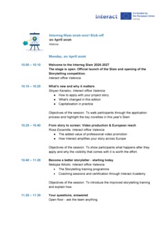 Slam kick-off agenda