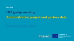 HIT group meeting - Administrative project and partner data