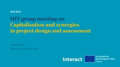 HIT Capitalisation & Synergies Kick-off