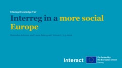 Interreg Knowledge Fair 2024 Day 1 | Interreg in a more social Europe