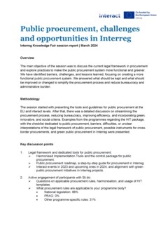 Interreg Knowledge Fair 2024 Day 3 | Public procurement: Challenges and opportunities in Interreg  