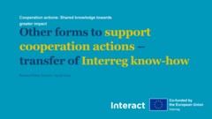 10 - Other forms to support cooperation actions