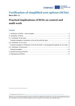 Factsheet | Verification of SCOs and implications for control and audit