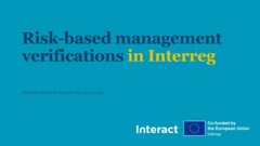 Risk-based management verifications in Interreg | 2025