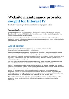 Interact IV Website Maintenance procurment Dec 2025