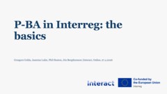 P-BA in Interreg: the basics#3