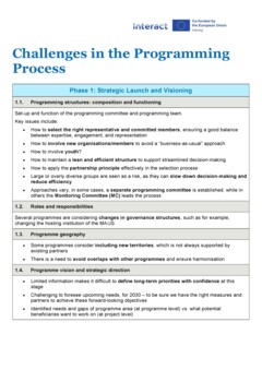 2028-34 Programmning process: challenges and needs