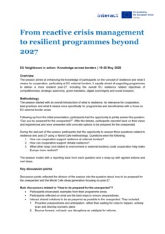 EU Neighbours in action: Knowledge across borders | Sessions reports