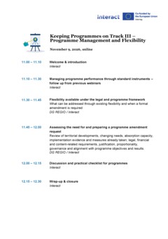20261109_Keeping programmes on track_agenda III