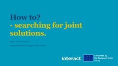 How to? searching for joint solutions.