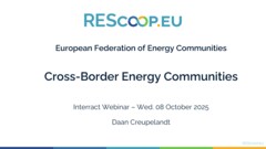 Cross-Border Energy Communities - Webinar 8 October 2025