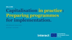Capitalisation in practice: Preparing programmes for implementation