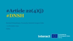 Article 22 Do No Significant Harm