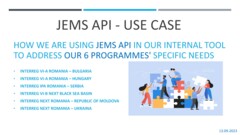 Jems user group meeting