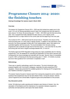 Interreg Knowledge Fair 2024 Day 1 | Programme closure 2014-2020: The finishing touches