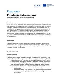 Interreg Knowledge Fair 2024 Day 2 | Post 2027 fina(ncia)l dreamland