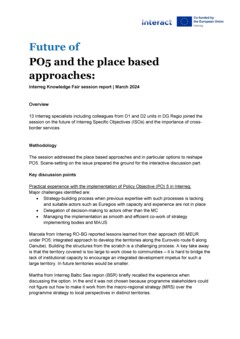 Interreg Knowledge Fair 2024 Day 2 | Future of PO5 and the place based approaches