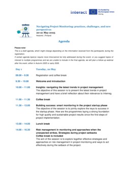 Navigating Project Monitoring_draft agenda