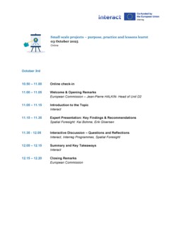 20251003 small scale projects _final agenda