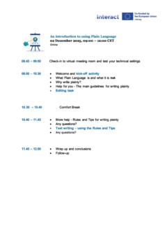 Plain Language_2 December_Agenda
