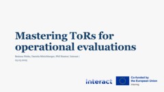 Mastering ToRs for operational evaluations