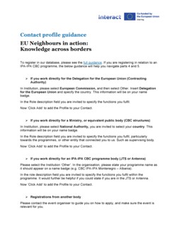 IPA IPA Registration guidance for contact profiles