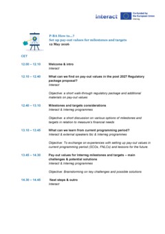 May 12 pay out values _ draft agenda