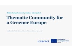 Greener Europe in Interreg post-27 -  Community meeting
