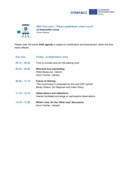 MFF Post 2027 whats published whats next draft agenda