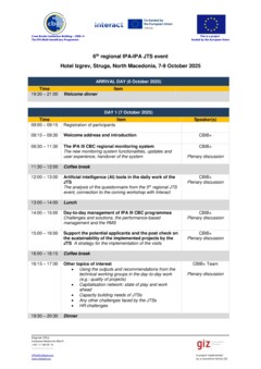 Draft_Agenda-Communication training - 6th Regional JTS Meeting