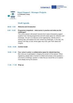 Draft agenda Smart Support_Stronger Projects 
