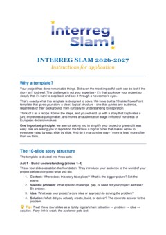 Interreg Slam - Instructions for application