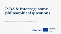 P-BA & Interreg: some philosophical questions