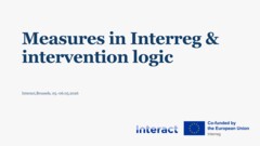 Measures in Interreg & Intervention Logic