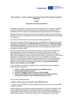 The position of Interreg programmes in 2025 GBER consultation