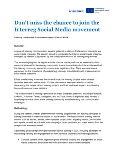Interreg Knowledge Fair 2024 Day 3 | Don't miss the chance to join the Interreg Social Media movement