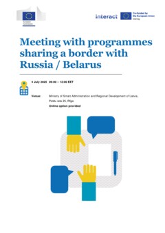 2025-07-04 Meeting with programmes sharing border with Russia or Belarus Agenda