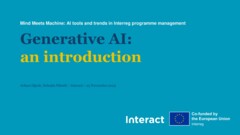 Mind Meets Machine: AI tools and trends in Interreg programme management