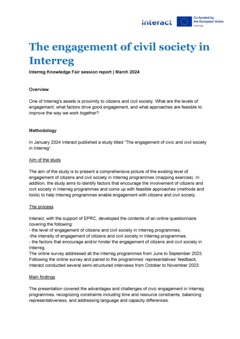 Interreg Knowledge Fair Day 1 | The engagement of civil society in Interreg