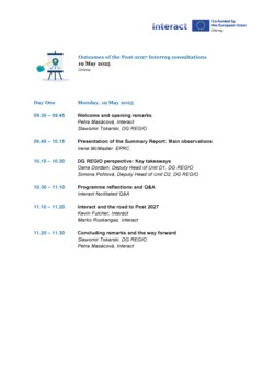 2025 05 19 Consultation response event agenda
