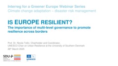 Interreg for a Greener Europe webinar - Disaster Risk Management