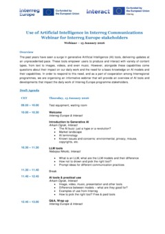 Draft agenda - AI webinar for Interreg Europe