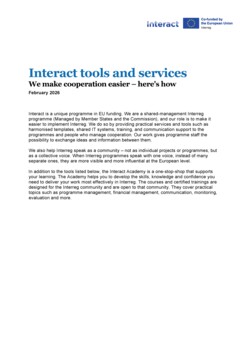 Interact tools and services | What we do to make cooperation easier