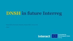 DNSH in future Interreg programmes