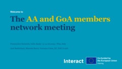 Presentations | AA and GOA network meeting